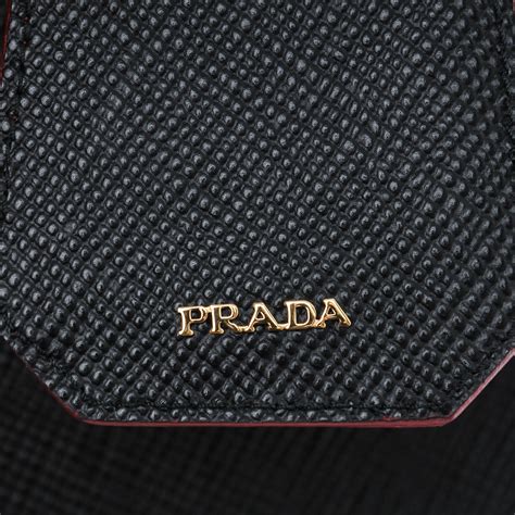 prada saffiano cuir nero fuoco